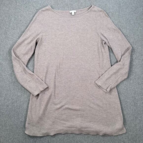 J. Jill Waffle Knit Tunic Sweater Tan Long Sleeve Women's Small Pullover Top - Picture 1 of 9